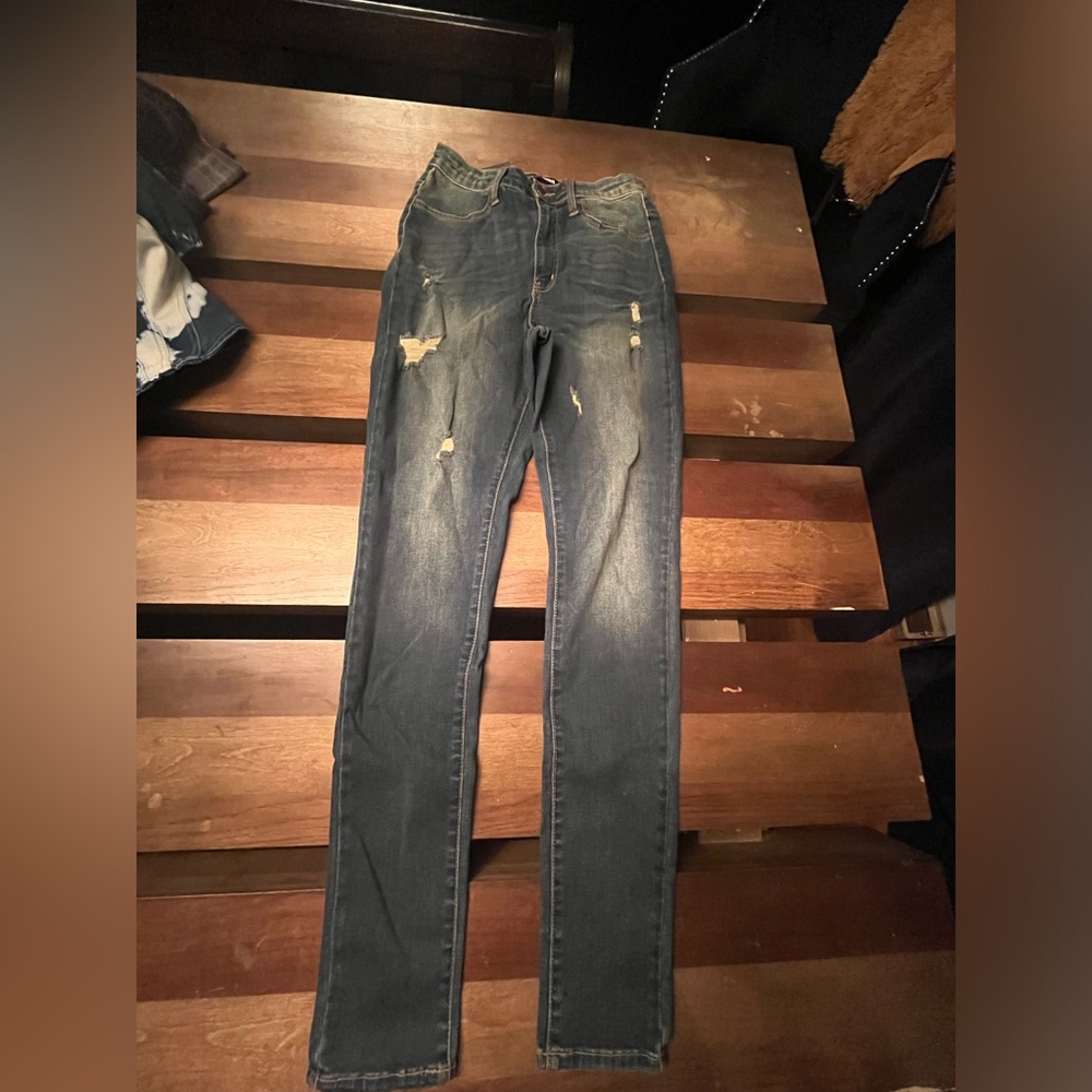 Men's Blue Distressed Jeans